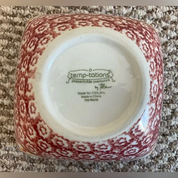 TWO Temp-Tations by Tara Old World Cranberry Red Serving Bowls - Picture 12 of 16